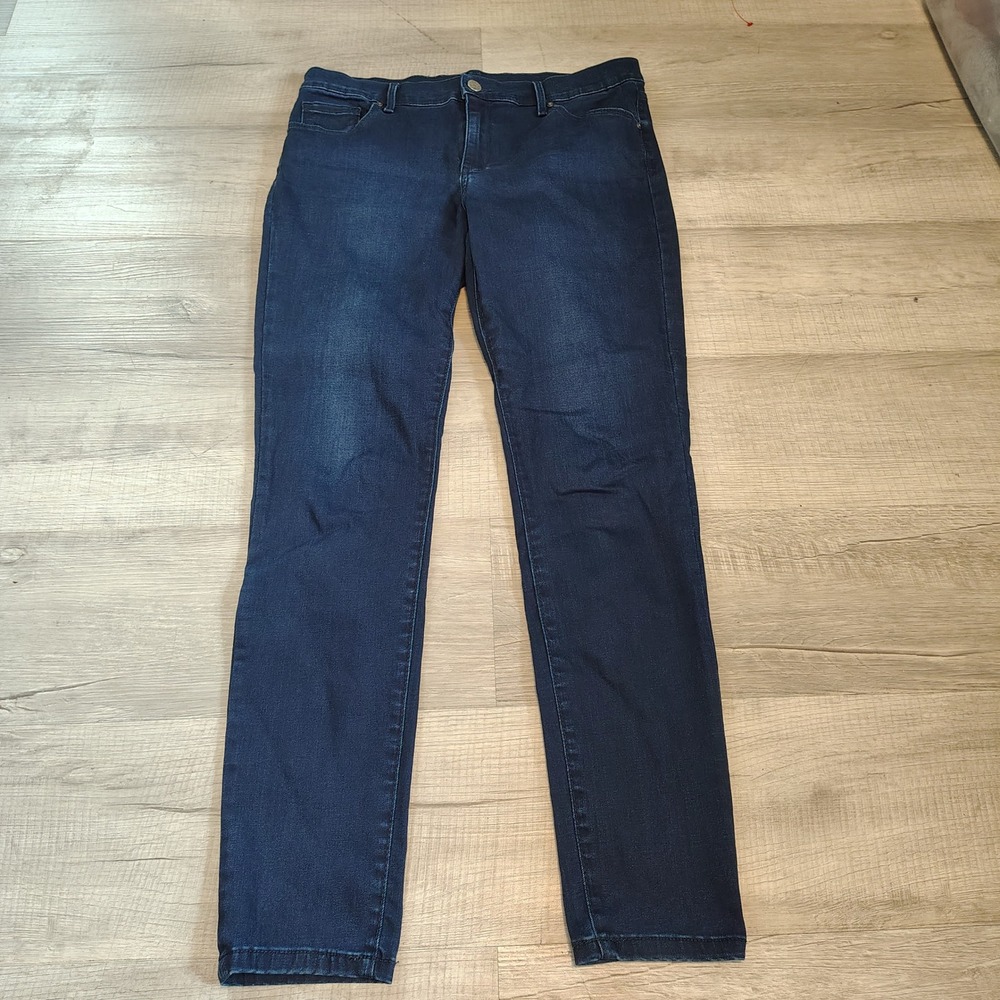 Mott & Bow Mid-Rise Skinny Jeans W30 L30 Dark Indigo Blue Stretch Denim